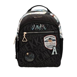 Anekke,Women's Backpack,Medium Bag,Leatherette Travel Bag with 2 Handles 3 Pockets,Double Handle Handbag,Voice Nature Woods Collection,Women's Accessories and Accessories,25x30x14 cm, multicoloured