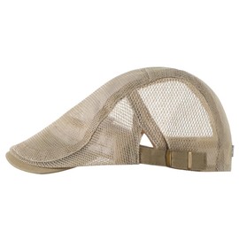 Unisex Mesh Ivy Hat Ajustable Breathable Summer Newsboy Hat Ivy Cabbie Cap Flat Hat Driving Caps Gatsby Hat Khaki