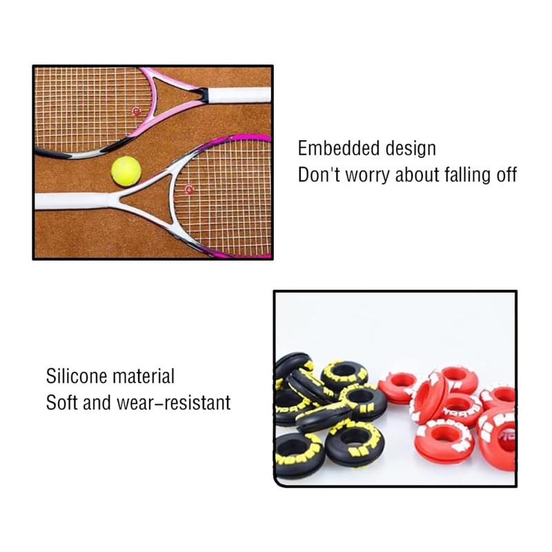 6 Pcs Tennis Racquet Shock Absorber Multifunctional Tire Shape Rubber