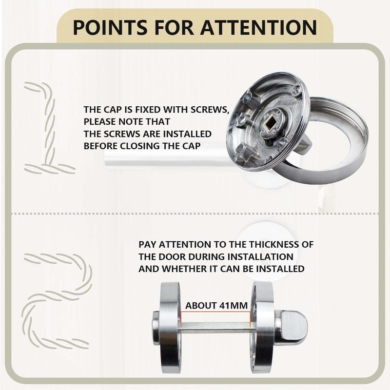 Bwintech 2Pcs 52MM Satin Chrome Bathroom Escutcheon Polished Nickel Turn