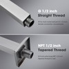 Clovermap Ceiling Mounted Shower Arm, 6 inch Square Extension Arm