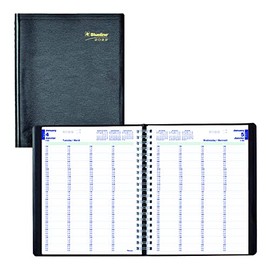 BLUELINE 2022 Essential Daily Professional Planner, Four-Person Appointment Book, 12 Months, January to December, Twin-Wire Binding, 11" x 8.5", Black, Bilingual (C960.81BT-22)