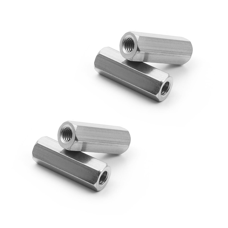 Juvielich 6Pcs M5 x 0.8-Pitch 30mm Length Metric Hex Coupling