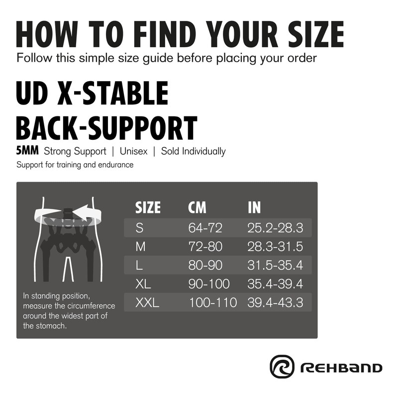 Rehband UD Back Brace 5 mm Neoprene Back Support, Colour: