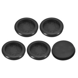 QUARKZMAN Pack of 5 Rubber Cable Grommets, 33 mm, ID 40 mm, Bore Hole Rubber Grommets, One-Sided Hole Plugs, Rubber Seal, Round for Protection of Wires and Cables, for Desks, Black