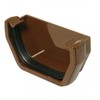 FLOPLAST 114mm Square Gutter External Stop End - Brown