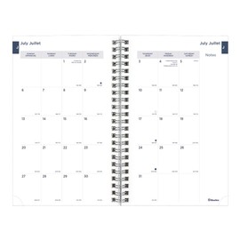 Blueline® Essential Academic Weekly/Monthly Planner, 13 Months, July 2025 to July 2026, Twin-Wire Binding, Poly Cover, 8" x 5", Animal Design, Dog, Bilingual (CA114BPA.02-26)