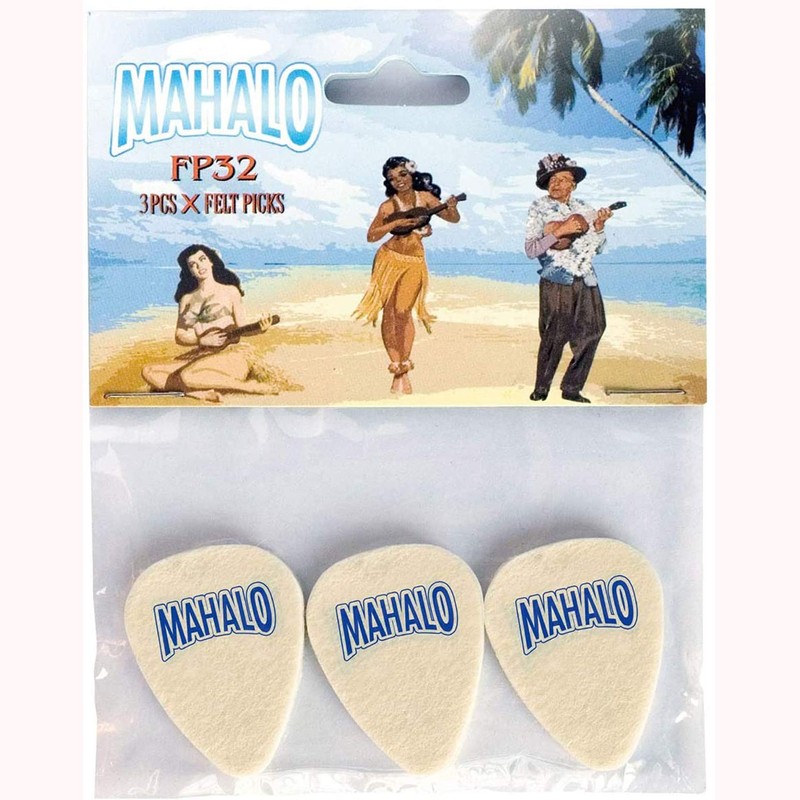 MAHALO FP32/BAG Felt Topics for Ukulele Teardrop Shape 0.1 inch
