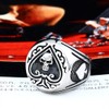 JAJAFOOK Men Titanium Steel Ace of Spades High Polished Gothic
