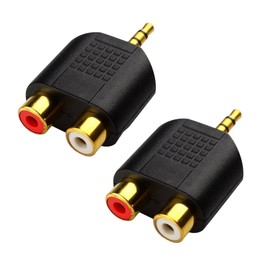 CERRXIAN LEMENG (2-Pack of) Gold Plated 3.5mm Stereo to 2-RCA Male to Female Adapter,Audio Splitter Adapter, Dual RCA Jack Adapter