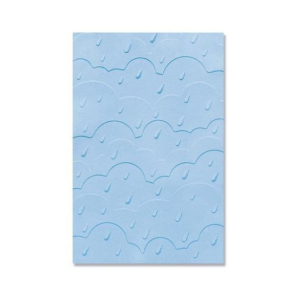 Sizzix Multi-Level Textured Impressions Embossing Folder Rain Clouds by Olivia Rose, One Size