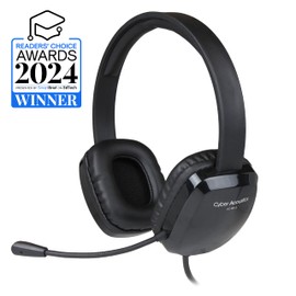 Cyber Acoustics Stereo USB Headset (AC-6012), Unidirectional Microphone with Flexible Boom for PC & Mac; In-line audio controls; Perfect for Classroom or Home