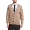 Kallspin Men's Wool Blend V-Neck Cardigan with Button Closure and