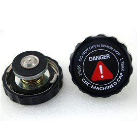 RADREPLA 1.3 Bar 19 lbs Round Notch Grip Radiator Cap Anodize Billet CNC Machined Radiator Cap 1PC, Black