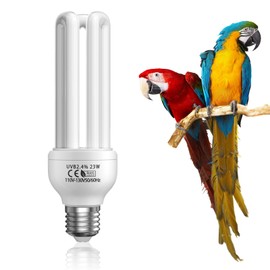 GlowUp UVB 2.4 Light Bulb for Bird, UVB 2.4 Compact Fluorescent Light Bulb E26 23W Birdcage Compact UVB Lamp for Captive Birds and Reptiles