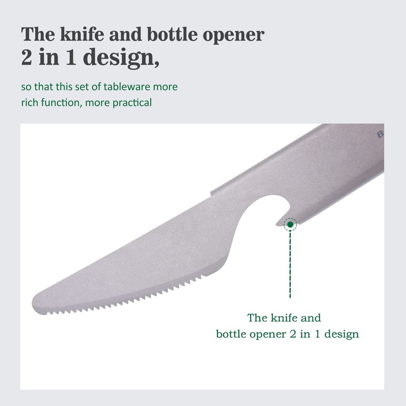 Boundless Voyage Titanium Tableware Set Outdoor Camping Knife Fork Spoon