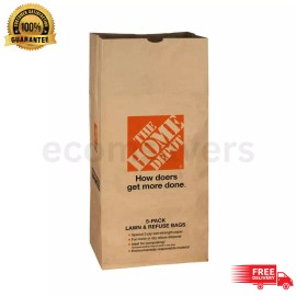 The Home Depot 30 Gal. Paper Lawn and Leaf Bags - 20 Count, Biodegradable Yard Waste Bags NEW