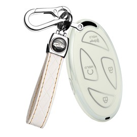 ontto TPU Car Key fob Cover Fit for Hyundai Grandeur GN7 Grand Prix Kona Ev Ioniq 6 Nuovo 2023 2024 Smart Key Case Shell 5 Buttons Key Holder Keychain Keyring Protector Accessories White B
