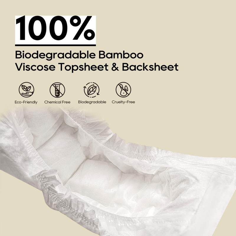 ECO BOOM Diapers, Viscose from Bamboo Diapers, Natural Soft Disposable