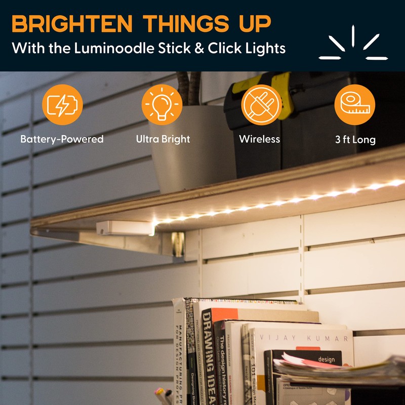 POWER PRACTICAL Luminoodle Under Cabinet Lighting - Click LED Light