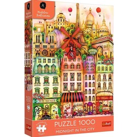 Trefl Premium Plus Quality Puzzle Madalina Tantarean: At Midnight in Paris - 1000 Elements, Puzzle Series with Works by the Romanian Artist, for Adults and Children from 14 Years