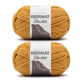 Bernat Blanket Burnt Mustard Yarn - 2 Pack of 300g/10.5oz - Polyester - 6 Super Bulky - 220 Yards - Knitting/Crochet
