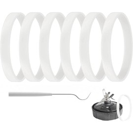 6 Pack Rubber Gaskets Replacement Seal White (3.94 inch)O-Ring for Nutri Ninja Blender Replacement for Ninja Auto- Pro Extractor CT680 BL456-30 BL480 BL681A BL682 BL640 - Color: 3.94inch