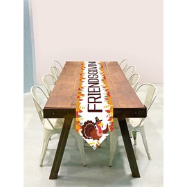 Friendsgiving Party Decorations, Friendsgiving Table Runner, Thanksgiving Party Decorations,Autumn Home Table Runner Decoration, Thanksgiving Interior Party Decoration，Thanksgiving Party Supplies