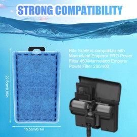 BOXOB 6pcs Rite-Size E Filter Cartridges for Marineland Emperor PRO 450 280 400, Premium Aquarium Filter Replacement for Fish Tank High-Efficiency Pads