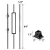 Zwinz 10 Pack Wrought Iron Balusters, 44" Metal Stair Spindles
