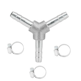 Refuuch Stainless Steel 1/4" Hose Barb Wye 3 Way Y Shaped Barbed Union Home Brew Fitting
