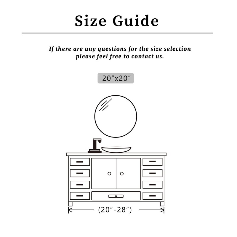 Sunniry Black Circle Mirror, Round Bathroom Mirror 20 inch, Round