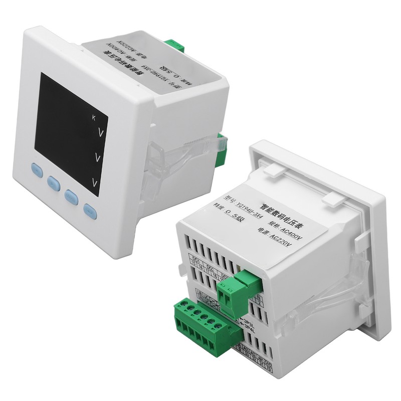Intelligent Digital Voltmeter 3 Phase White ABS Flame Retardant Electricity