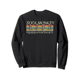 Sock Monkey Preservation Society Retro Vintage Stripes Sweatshirt