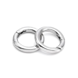 Michear S925 Sterling Silver Spring O Ring Keychain Ring Round Snap Clasps Keyring Buckle Jump Rings 10mm12mm 14mm 16mm for Bag Jewelry Making Handbag Decorations 2PCS (12mm)