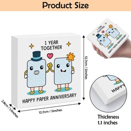 1st Anniversary Plaque Gifts for Wife Husband Wood Box Sign Decor Happy 1 Year Anniversary Romantic Gift for Women Men Boyfriend Girlfriend Wedding Christmas Valentines Day Gift for Him Her Couple