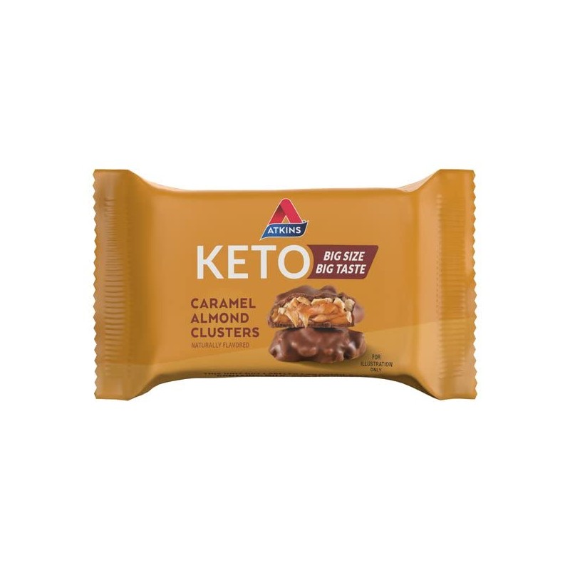 Atkins Caramel Almond Clusters, Gluten Free, High in Fiber, 1g