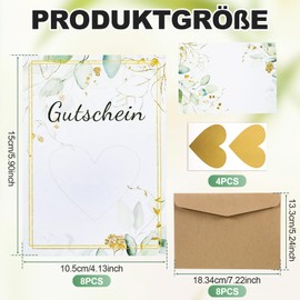 iewrtcin Pack of 8 DIY Scratch Cards with Seal Stickers, Kraft Paper Envelopes, and Heart Shape Scratch Film, Scratch Cards for Congratulations Card, Postcard for Birthday, Valentine's Day, Children's