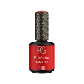 Pink Gellac UV Gel Nail Polish - 108 Lady in Red 15 ml - Shellac Red - Long Lasting Gel Polish UV - Easy Removal Shellac Nail Polish - Nail Gel Polish - UV Nail Polish Made in Holland