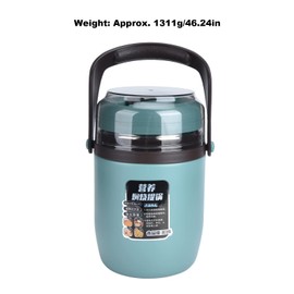 Insulated Food Jar, 304 Stainless Steel Insulated Lunch Box, Multilayer Vacuum Insulated Food Container for Hot Cold Food Leakproof Stackable 2L for Office Worker(Mint Green)