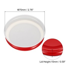 uxcell Mason Jar Lids, 70mm/2.76" Regular Mouth Tin Plate Caps Leak Proof for Canning Jars Kitchen Storage, (Red 20Pcs)