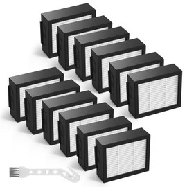 Filtros de repuesto compatibles con i-Robo't Roomba E I & J Series i7 i7+/plus i3 i3+ i4 i6 i6+ i8 i8+ E5 E6 E7 Robot aspirador, paquete de 12 filtros HEPA 4639161 de alta eficiencia + 1 cepillo para polvo de limpieza