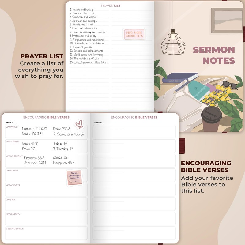 Clever Fox Bible Study Journal – Church Notes Notebook –