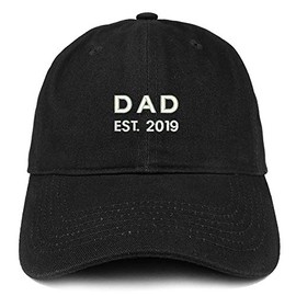 Trendy Apparel Shop Dad EST 2019 Embroidered Soft Cotton Dad Hat - Black