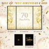 Thboxes 70Th Birthday Guest Book Alternative Sign, Black Gold, 18X12