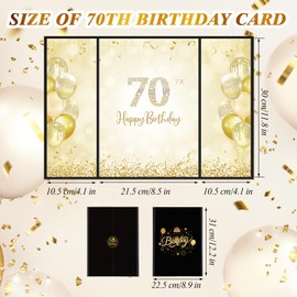Thboxes 70Th Birthday Guest Book Alternative Sign, Black Gold, 18X12