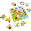 HABA 303767 - Holzrahmen-Puzzle Tierfreunde, 9-teiliges Holzpuzzle mit Tiermotiven, Holzspielzeug