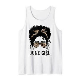 Womens Black Queen Afro Afirican June Girl Curly Hair Funny Tank Top