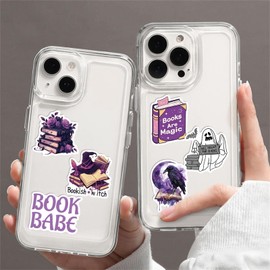 100 Pcs Witch Book Stickers, Aesthetic Magic Witchy Reading Stickers for Adults Teens,Waterproof Vinyl Bookish Stickers for Water Bottle Laptops Computer Phone Scrapbook Luggage Skateboard (Bookworm)