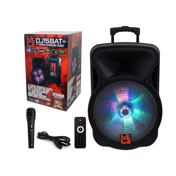 Mr. Dj USA DJ15BAT+ 15" Portable Bluetooth Speaker 15" Portable